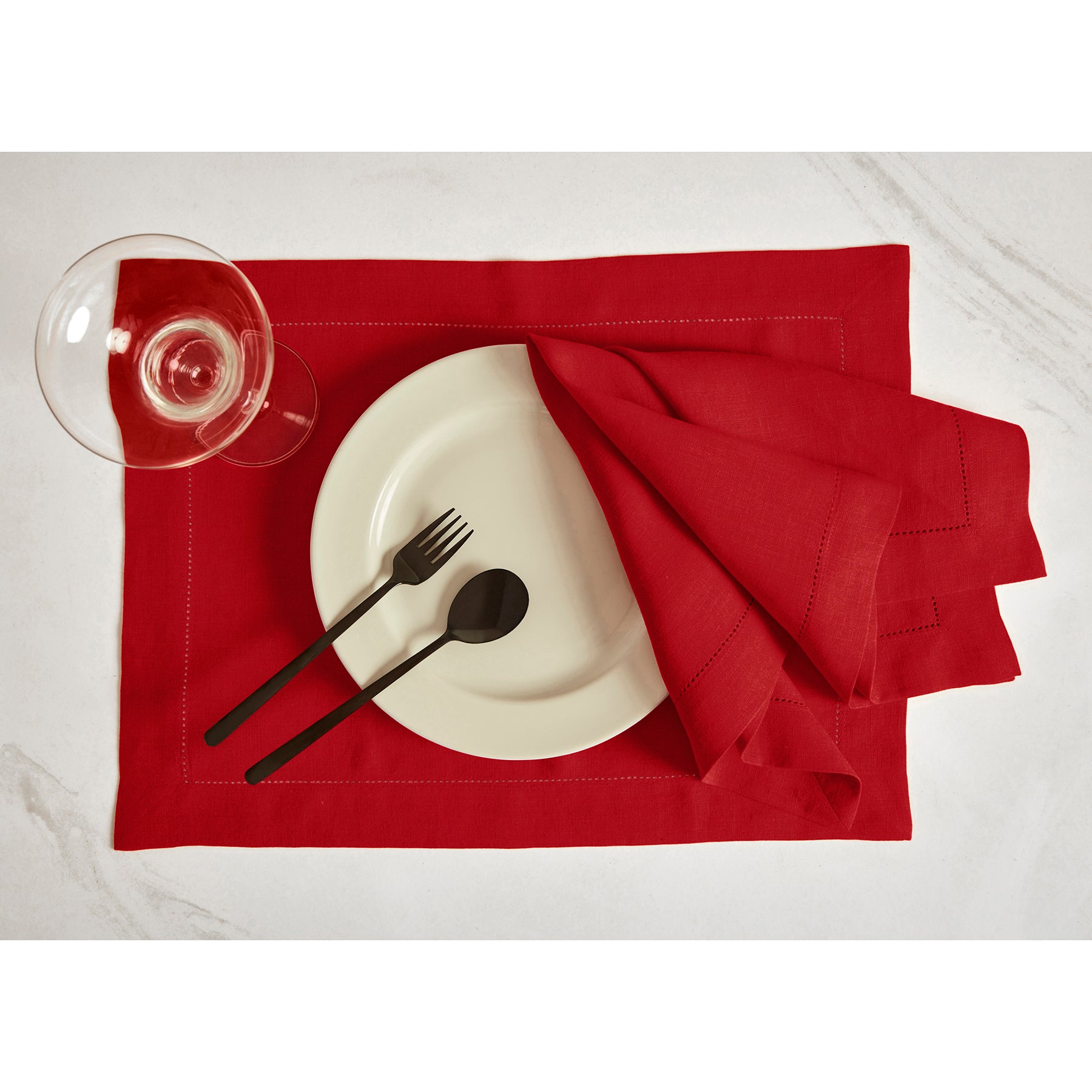 Sonoma Hemstitch Placemats Set of 4 - Premium Cotton Table Mats for Dining - Perfect for Dinner Parties, Holiday Meals & Home Decor