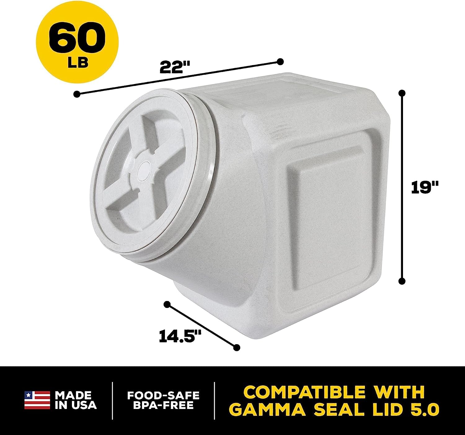 Gamma2 Vittles Vault Airtight Dog Food Storage Containers - 60lb & 35lb Stackable Pet Food Bins for Freshness - Perfect for Dry Kibble, Treats & Bulk Food Storage in Homes, Kennels or Pet Stores