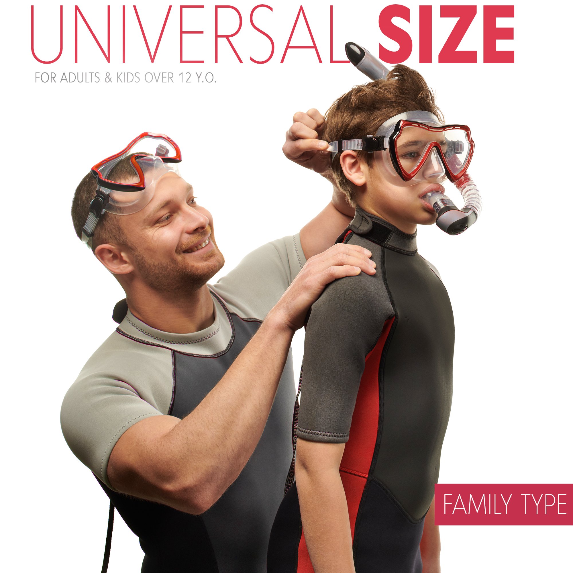 Snorkel Set with Anti-Fog Diving Mask & Dry Snorkel - Single Lens Swim Mask with Purge Valve & Anti-Splash Guard for Kids, Youth & Adults - Perfect for Pool, Beach & Ocean Adventures