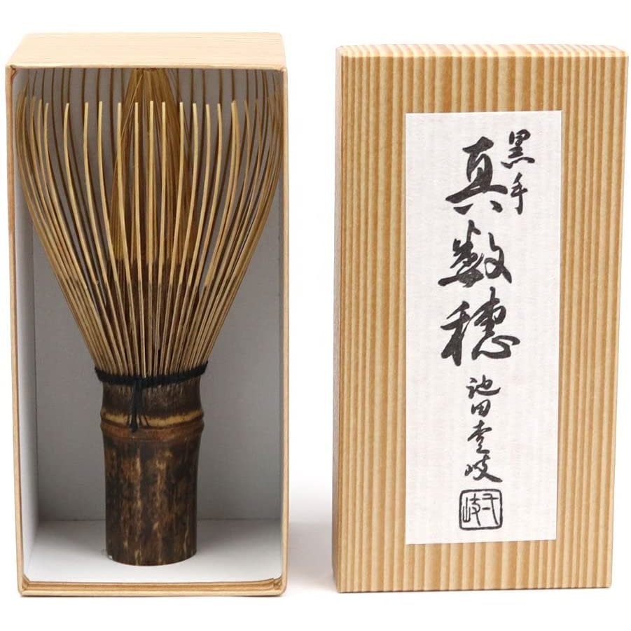 Premium Black Bamboo Handmade Traditional Japanese Matcha Whisk (Chasen) - Perfect for Authentic Matcha Tea Ceremonies & Home Brewing