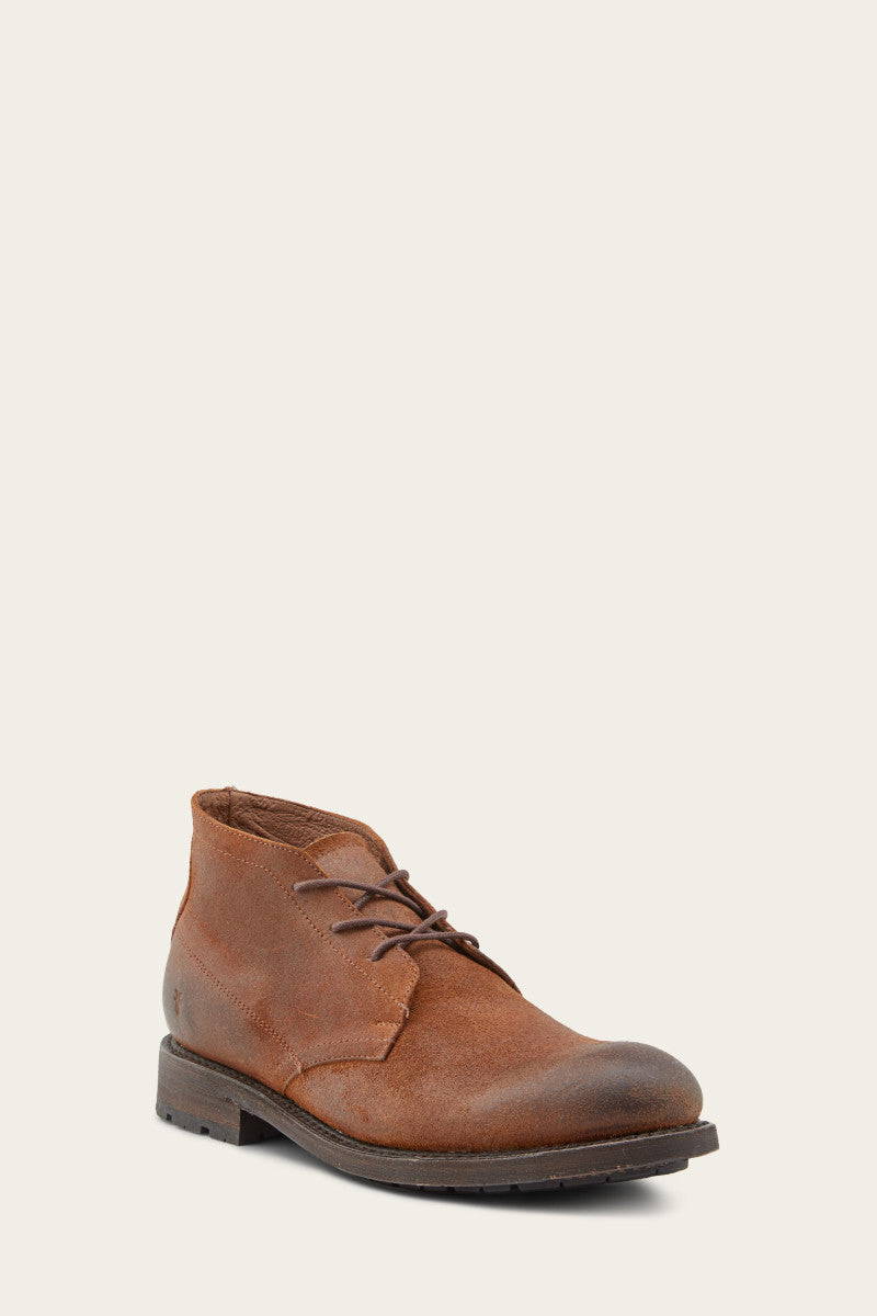 Bowery Chukka Brown Leather Boots for Men - Comfortable & Stylish Casual Shoes for Walking, Work & Everyday Wear