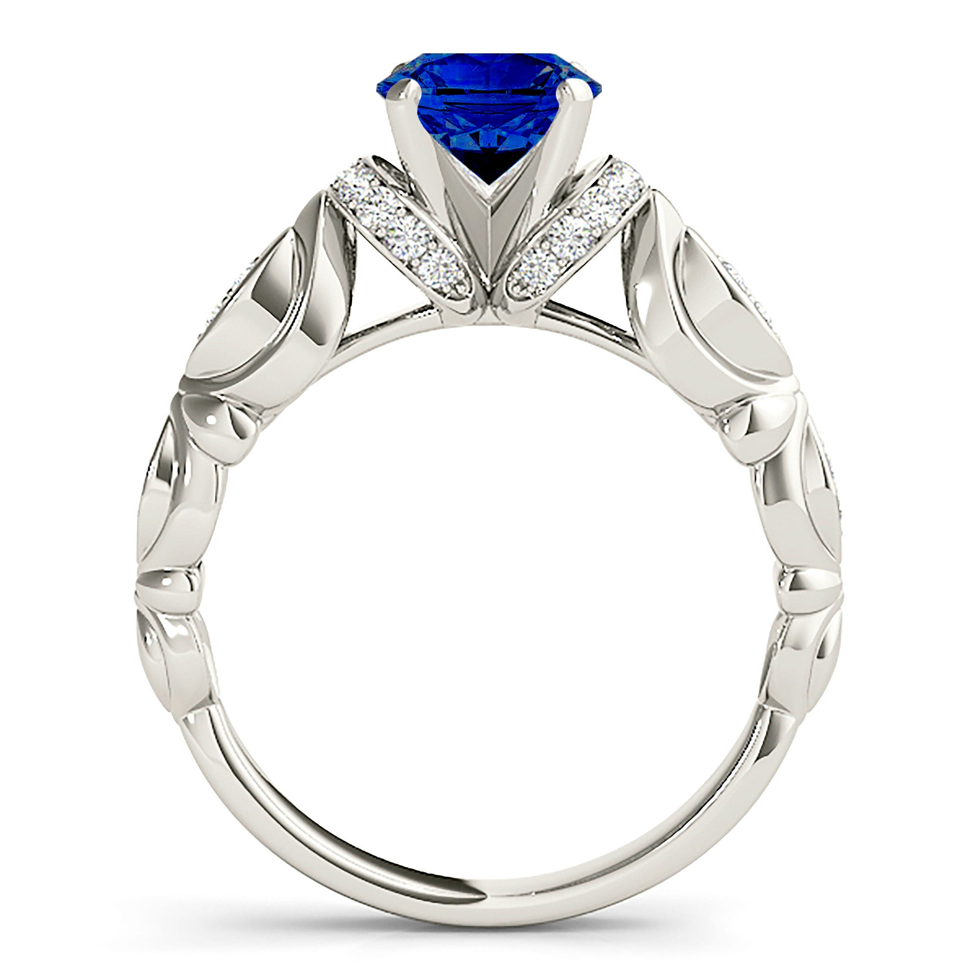1.80 Carat Genuine Blue Sapphire Vintage Ring - Elegant Antique Style Jewelry for Women, Perfect for Weddings, Anniversaries & Special Occasions