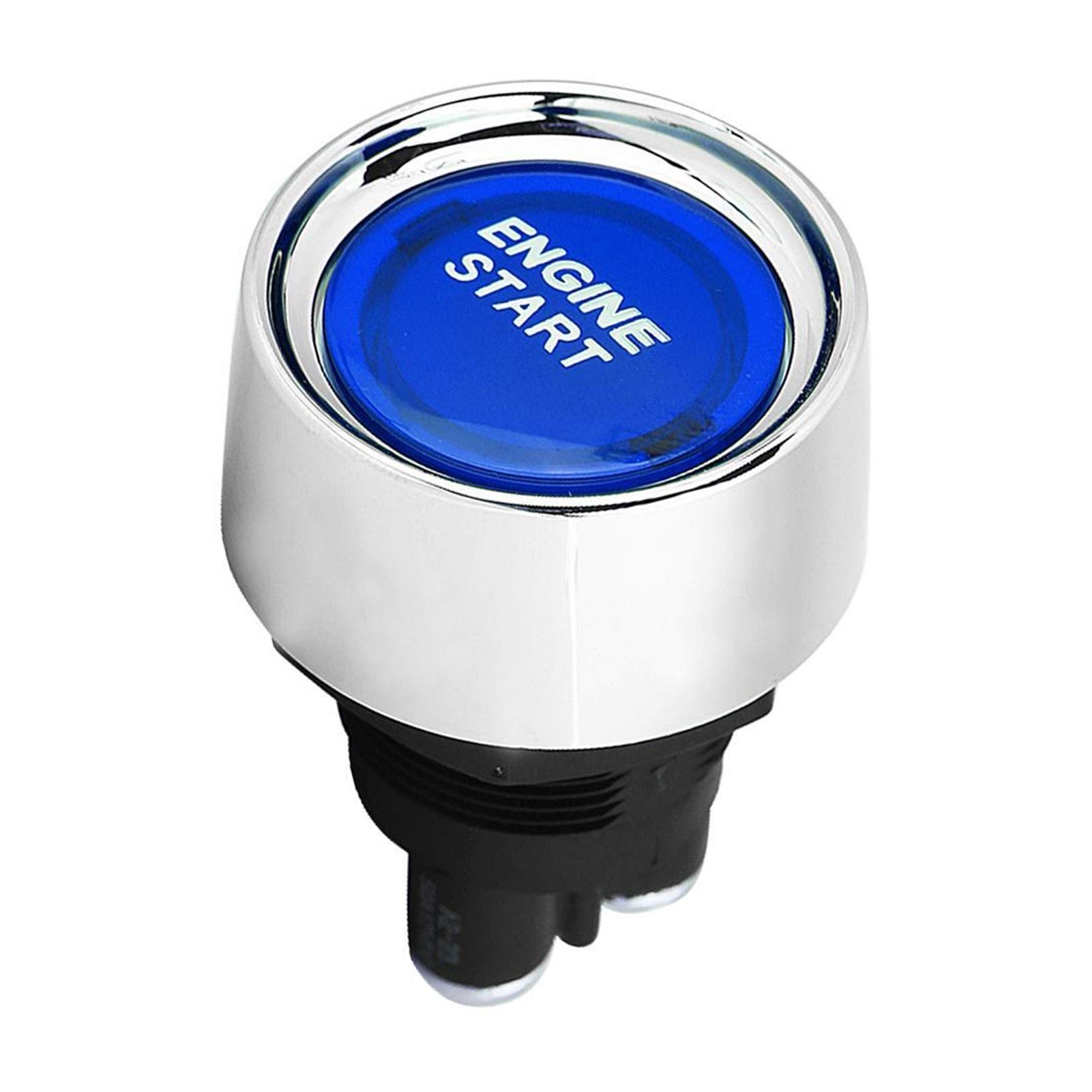 12V Pure Copper Car Engine Start Push Button Switch - Blue LED Illuminated Momentary Starter for Racing & Off-Road Vehicles | Perfect for Custom Car Builds, Hot Rods & Performance Upgrades