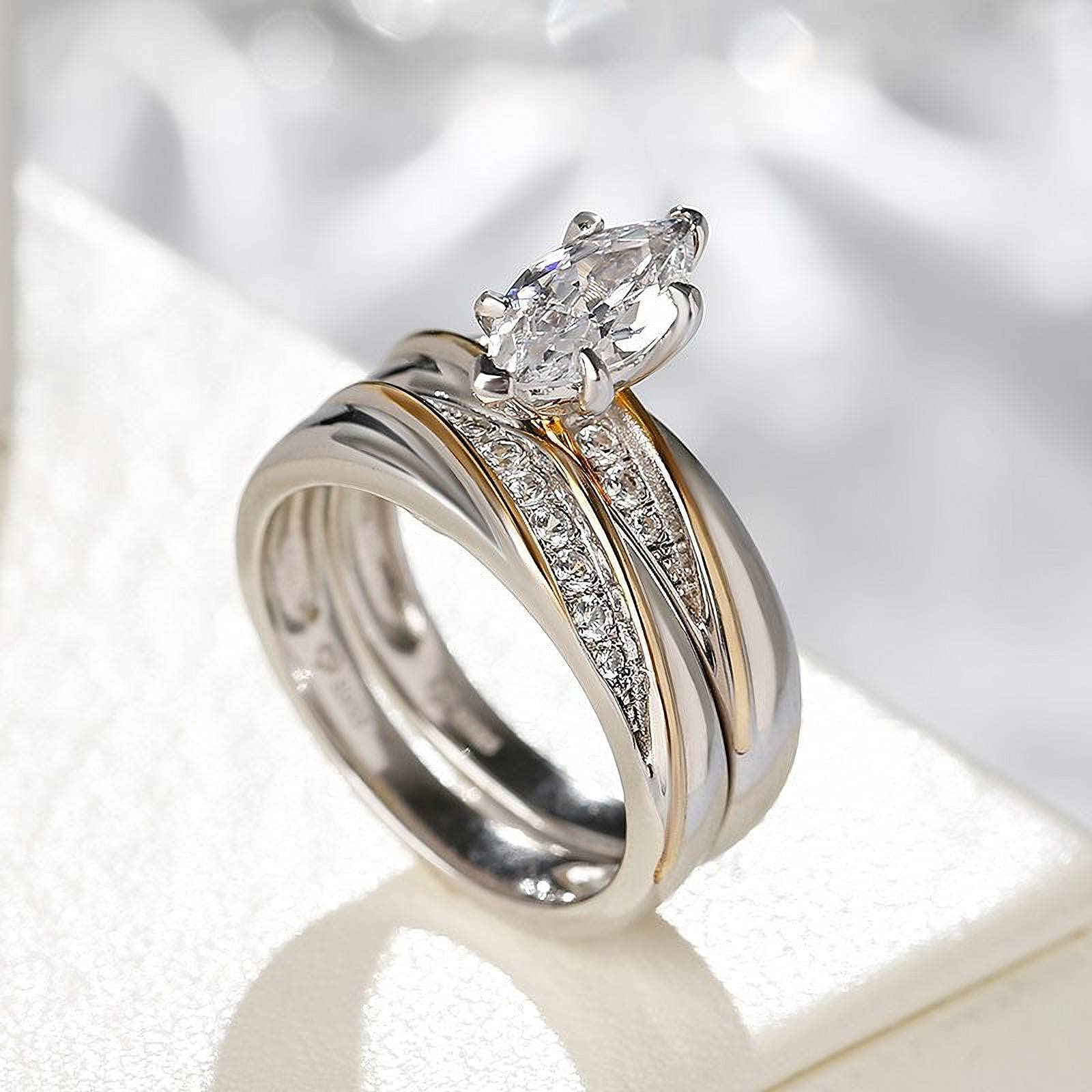 Jeulia 925 Sterling Silver Wedding & Engagement Rings for Women - 1.6ct Primary Stone + 0.32ct Side Stone Bridal Set, Promise & Anniversary Rings | Perfect for Proposals, Weddings & Romantic Gifts