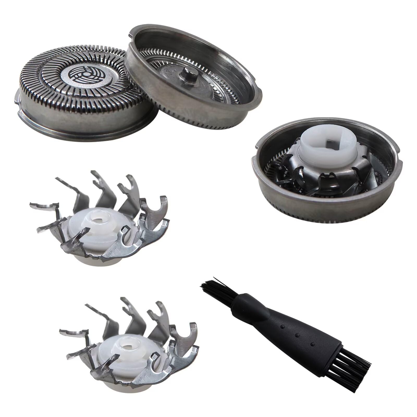 3-Pack SW-S7105 Replacement Shaver Heads - Compatible with Waterproof Electric Razors for Wet & Dry Shaving - Includes Cleaning Brush - Perfect for Travel & Daily Grooming
