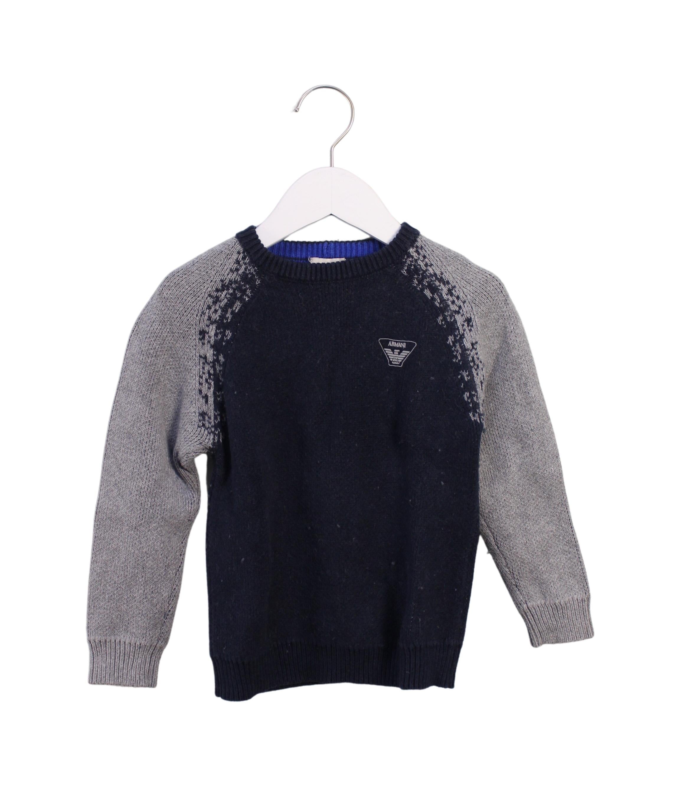 Armani Kids Knit Sweater for Boys 4T - Soft Cotton Pullover for Toddlers | Perfect for Winter Outfits & Holiday Photos