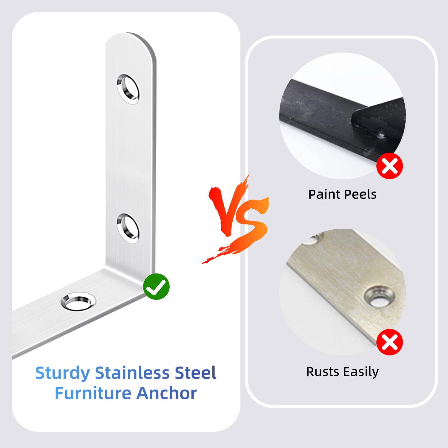 Anti-Tip Furniture Anchors Kit - 2 Pack Heavy Duty Wall Safety Straps for Dressers, Bookshelves & Cabinets | Childproof & Earthquake Proof | Baby Proofing & Home Safety Solution