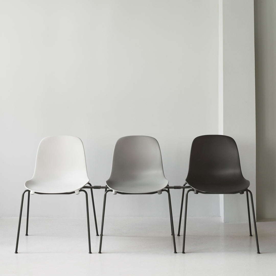 Stackable Side Chair with Metal Legs - Fully Upholstered Dining Chair for Kitchen, Restaurant, or Office Use
