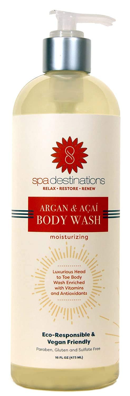 Argan & Acai Moisturizing Body Wash - 16 oz Hydrating Shower Gel for Dry Skin - Perfect for Daily Use & Spa-Like Experience at Home