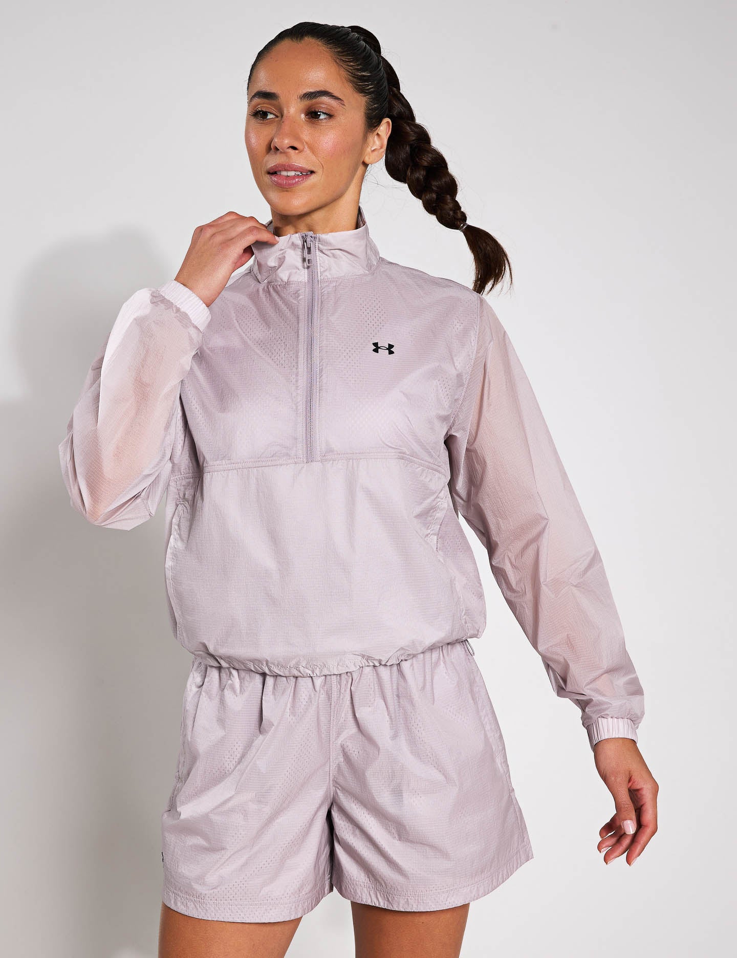 Rival Woven 1/2 Zip Anorak Jacket - Grey Dawn/Black - Lightweight Outdoor Pullover for Hiking & Casual Wear