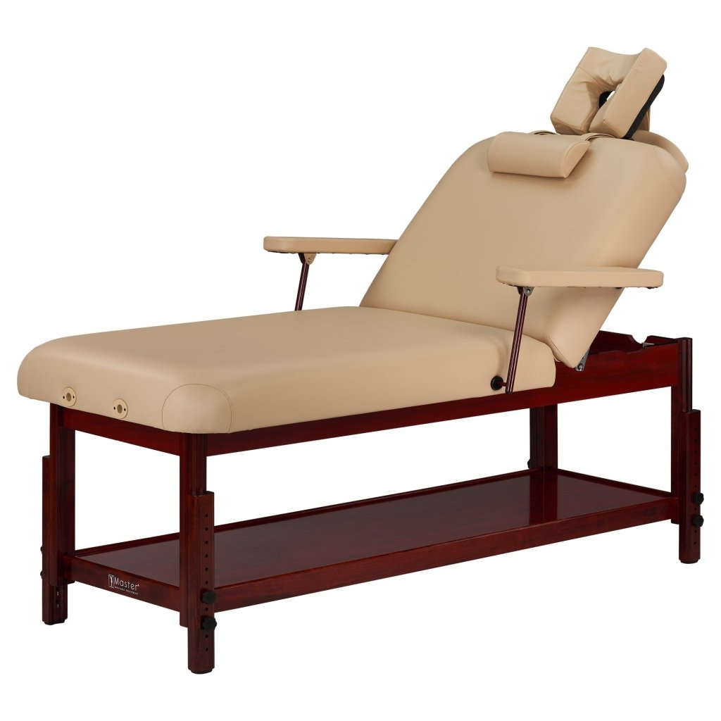 Master Massage® 31 MONTCLAIR™ Professional Stationary Massage Table with Adjustable Lift Back & Premium Memory Foam - Perfect for Spa, Clinic & Home Use