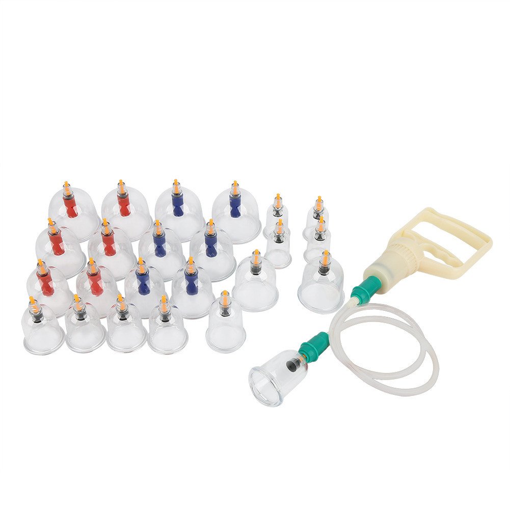 24-Piece U-Shape Vacuum Cupping Massage Therapy Set - Chinese Suction Acupuncture Kit for Pain Relief & Muscle Relaxation - Perfect for Home Spa, Physical Therapy, and Holistic Wellness Treatments