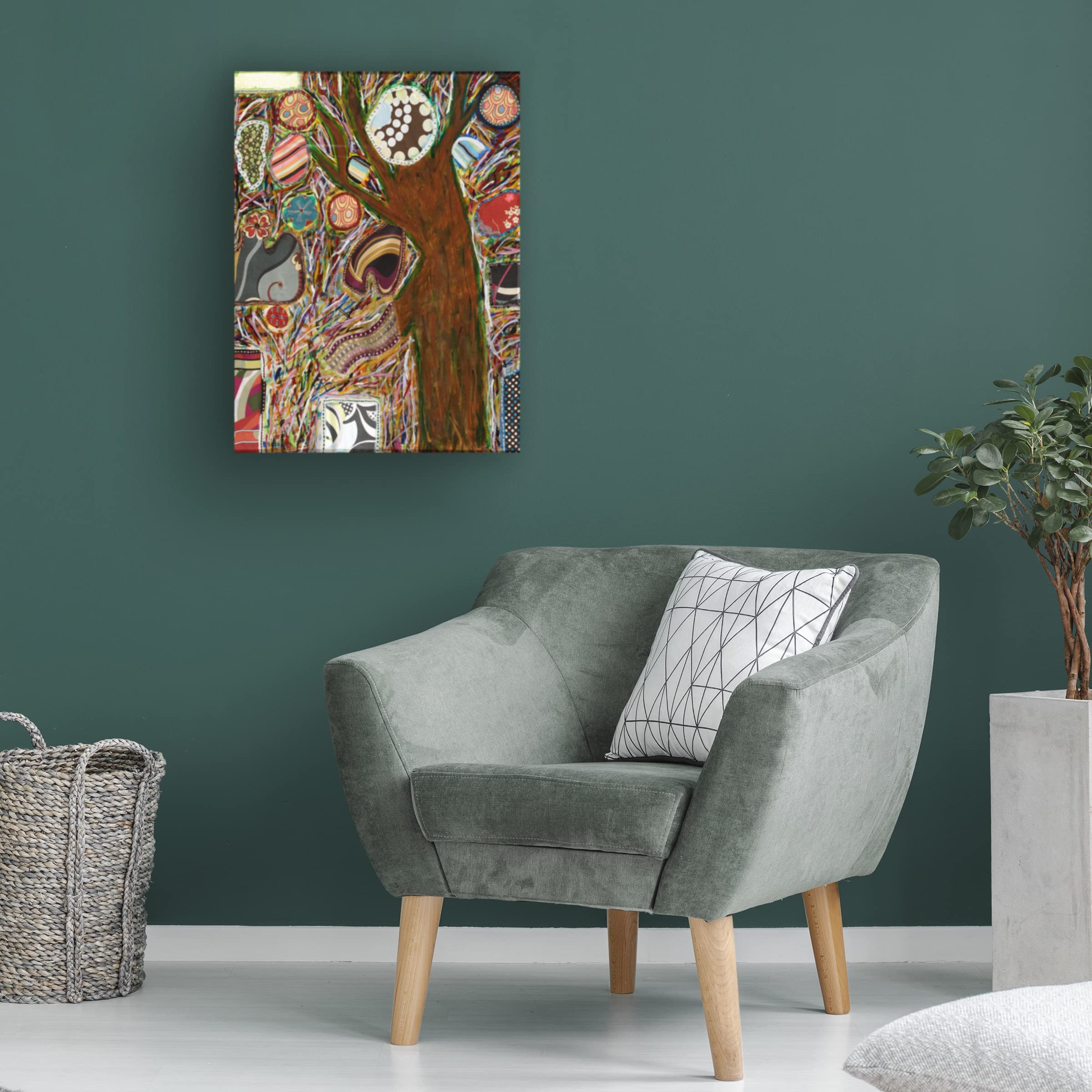 Trademark Fine Art 'Tree Party' Canvas Art by Sona - Vibrant Nature Painting for Living Room, Bedroom & Office Decor