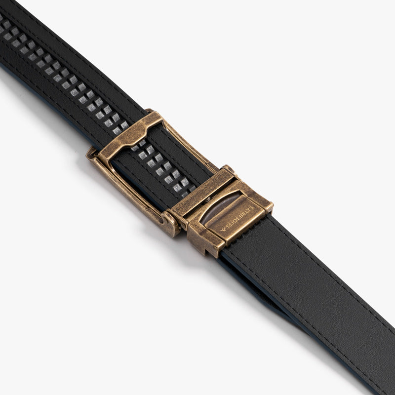 Classic Navy Blue Leather Belt for Men - Adjustable Dress Belt with Stainless Steel Buckle - Perfect for Business, Casual & Formal Wear