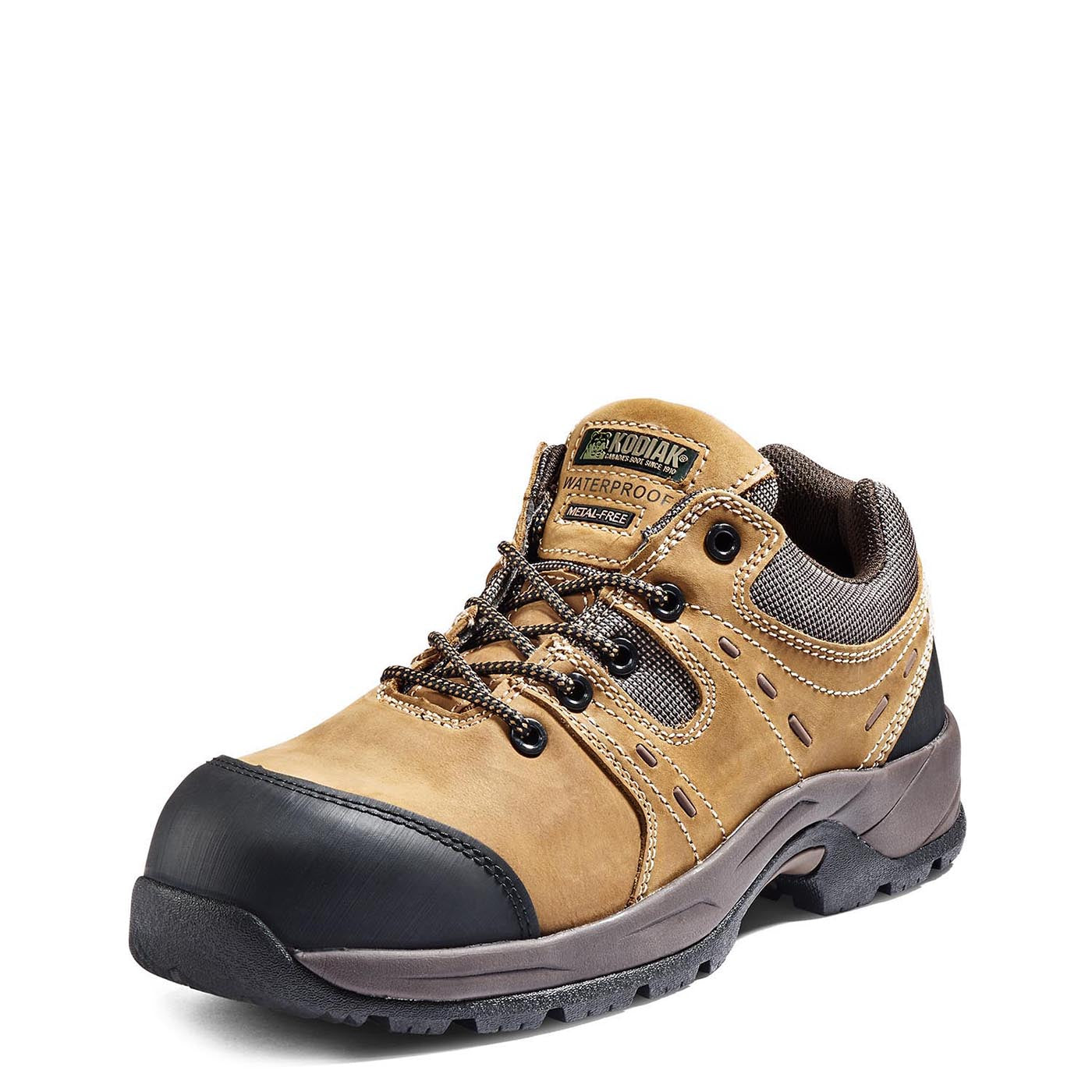 Kodiak Trail Men's Waterproof Lightweight Composite Toe Work Boots - Brown 302120 | Slip Resistant Safety Shoes for Construction, Hiking & Outdoor Work
