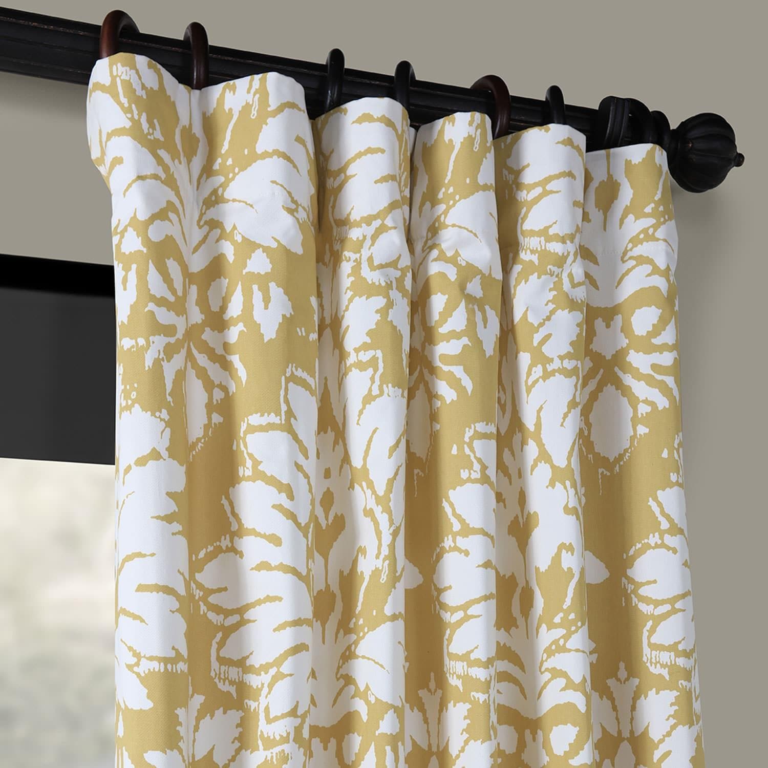 Lacuna Sun Floral Printed Cotton Blackout Curtains for Bedroom - Elegant Window Treatment for Light Blocking & Privacy
