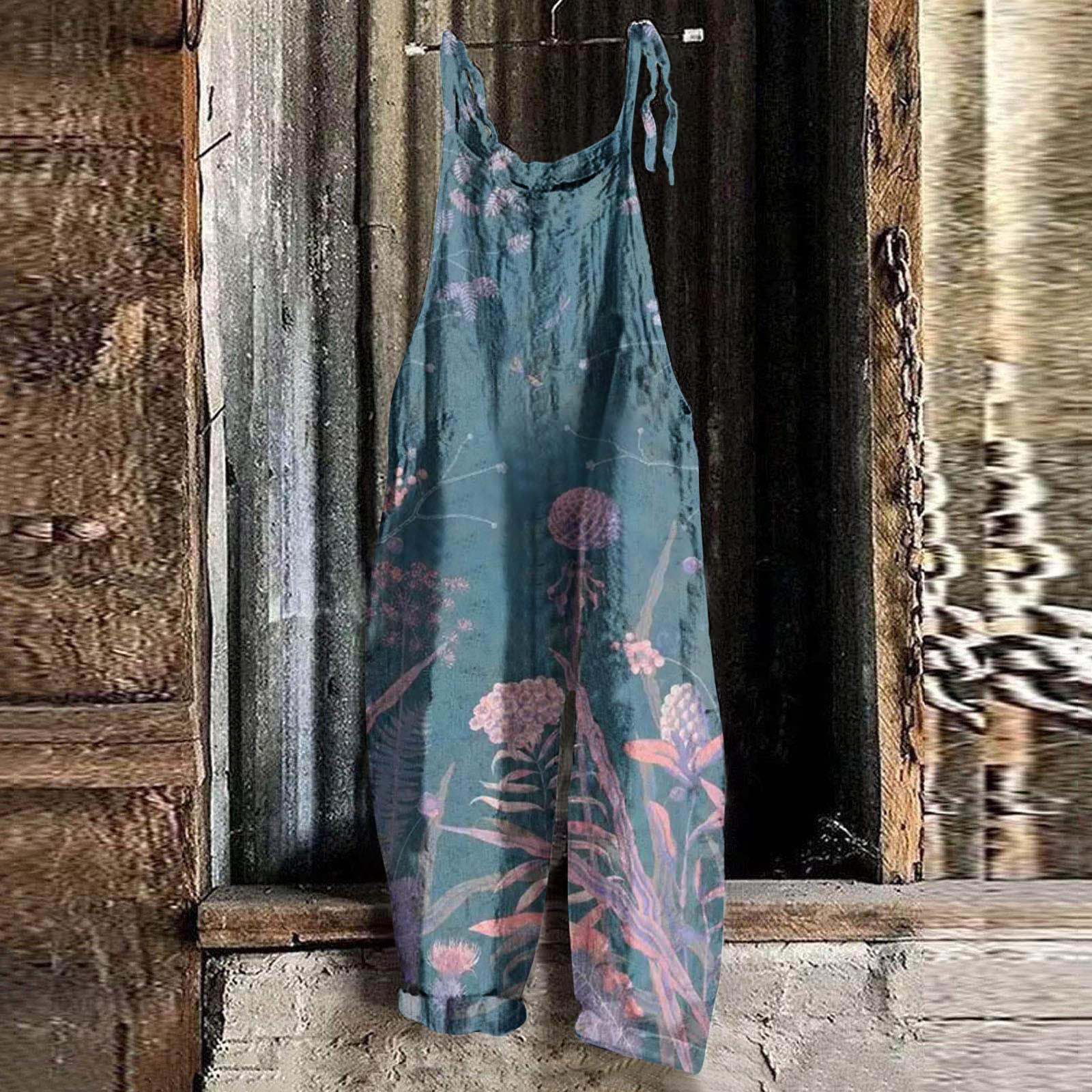 Elegant Women's Floral Wide Leg Jumpsuit - Sleeveless Romper with Pockets for Wedding Guest & Summer Casual Wear | Perfect for Outdoor Events, Parties, and Vacation Outfits