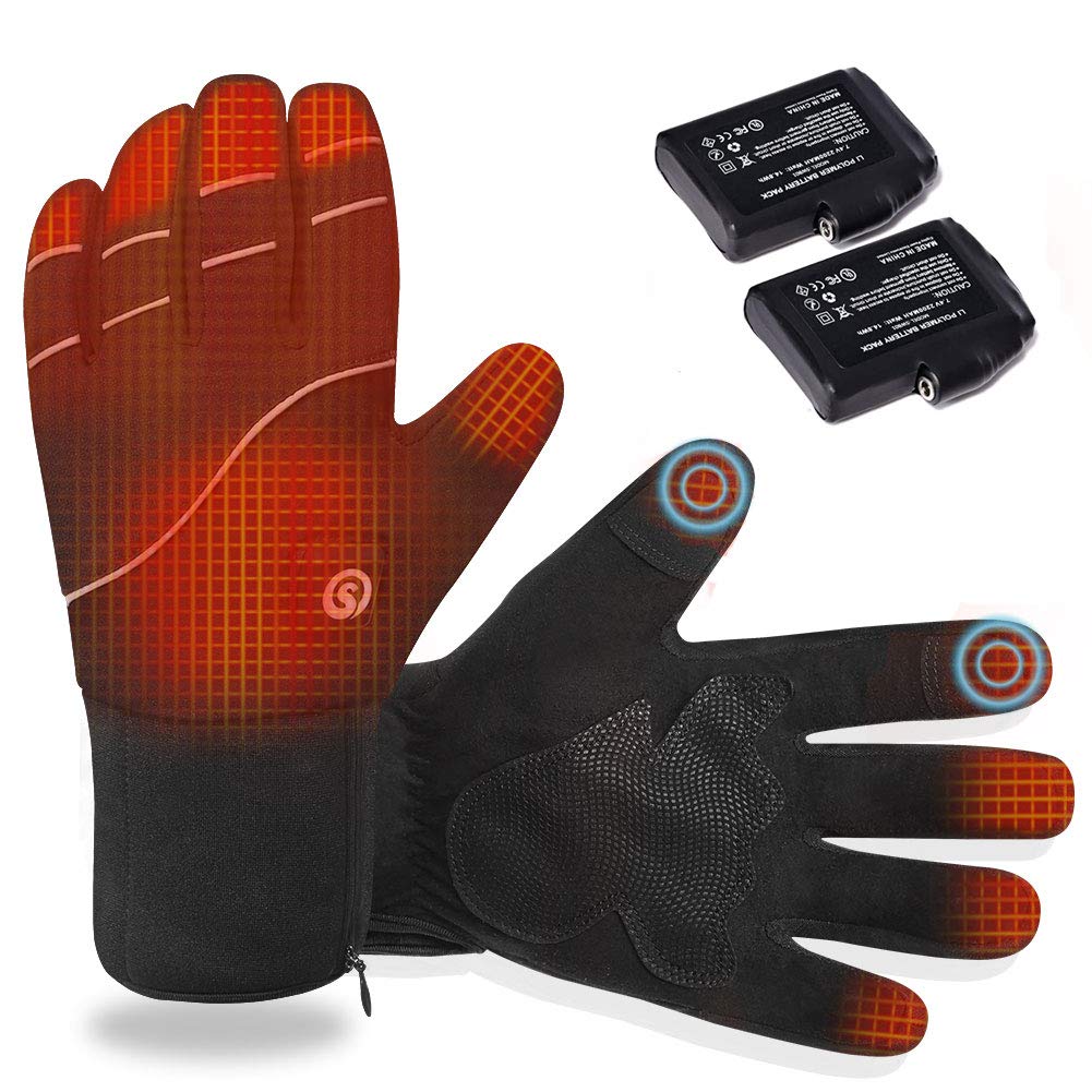 SAVIOR HEAT Rechargeable Heated Gloves for Men & Women - Thin Electric Battery-Powered Winter Gloves for Cycling, Motorcycle, Hiking, Camping, Hunting & Work - Perfect for Cold Weather Outdoor Activities