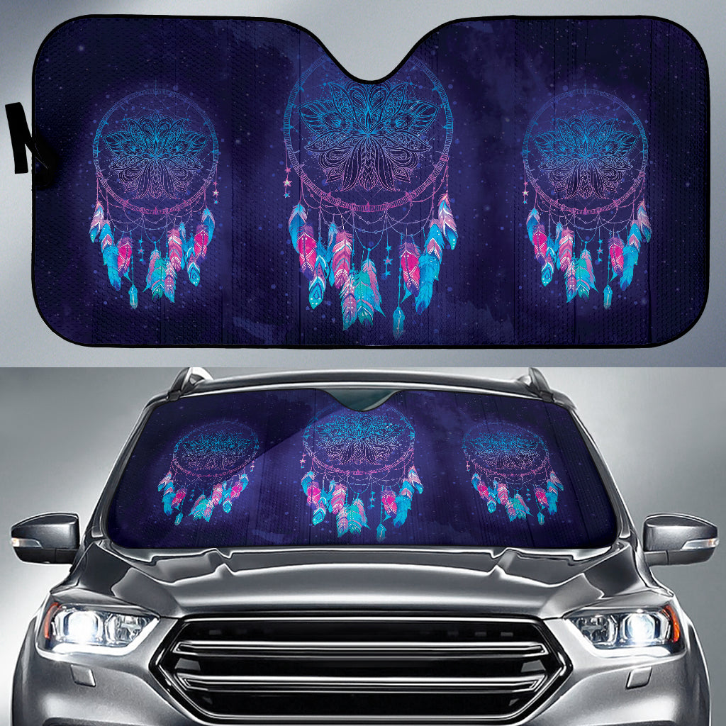 Boho Galaxy Dreamcatcher Car Sun Shade for Windshield - Stylish UV Protection & Heat Shield for Cars, SUVs, Trucks | Perfect for Road Trips, Camping & Summer Travel