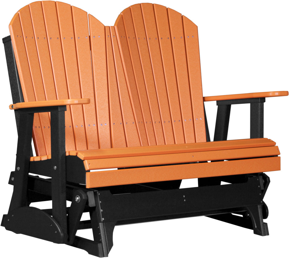 LuxCraft 4-Foot Adirondack Glider Chair - Outdoor Patio Swing for Garden, Porch & Backyard Relaxation