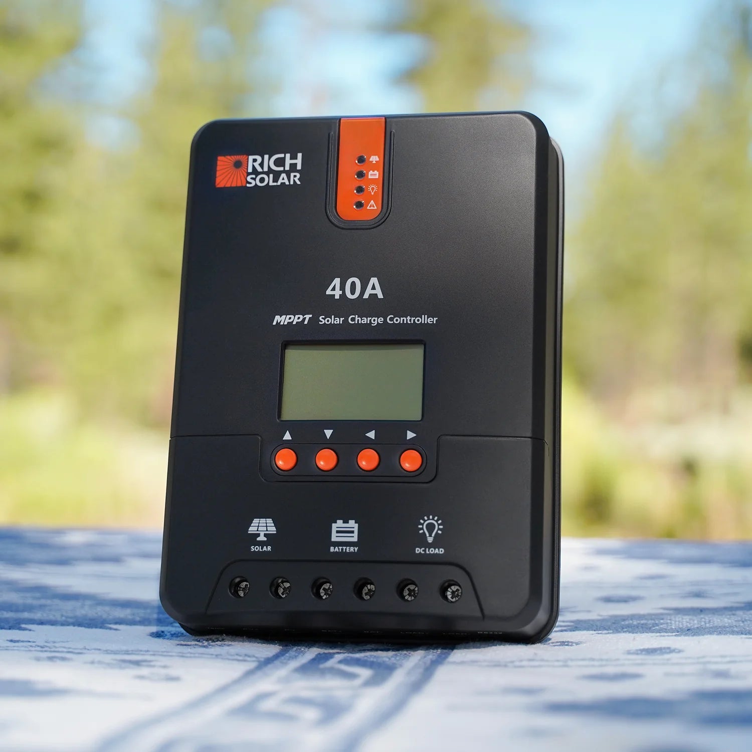 Rich Solar 40 Amp MPPT Solar Charge Controller for RV, Boat, Off-Grid System - High Efficiency Solar Panel Regulator with LCD Display