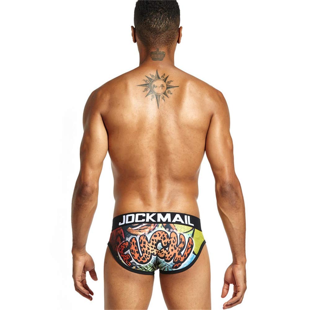JOCKMAIL Men's Underwear - Breathable Cotton Briefs with Fun Prints - Comfortable Boxer Shorts for Daily Wear, Gym & Sports