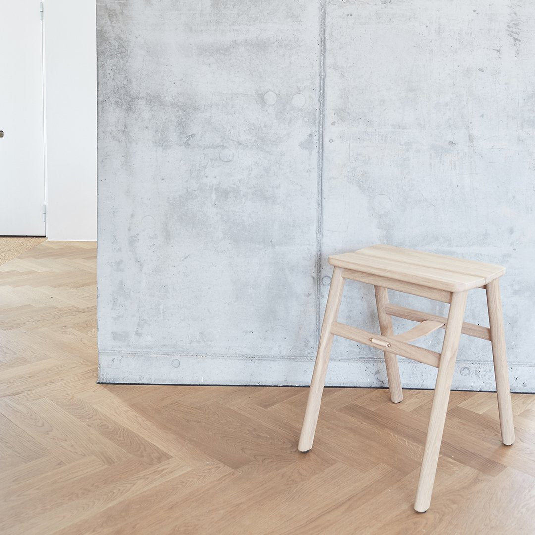 Herman Studio Modern Angle Stool - Minimalist Wooden Bar Stool for Kitchen, Dining Room & Lounge - Ergonomic Design for Comfortable Seating