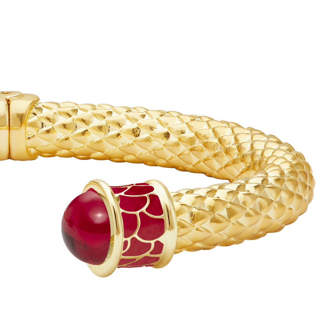 Authentic Minoan Hinged Torque Necklace - Ruby Red Gemstone Jewelry for Women | Perfect for Greek-Themed Parties, Historical Reenactments & Special Occasions