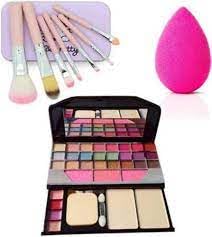 KAARM TYA Fashion 6155 Professional 9-Piece Makeup Kit - 7 Pink Makeup Brushes & 1 Pink Beauty Blender Sponge Set for Eyeshadow, Foundation, Contouring | Perfect for Travel, Bridal & Everyday Makeup