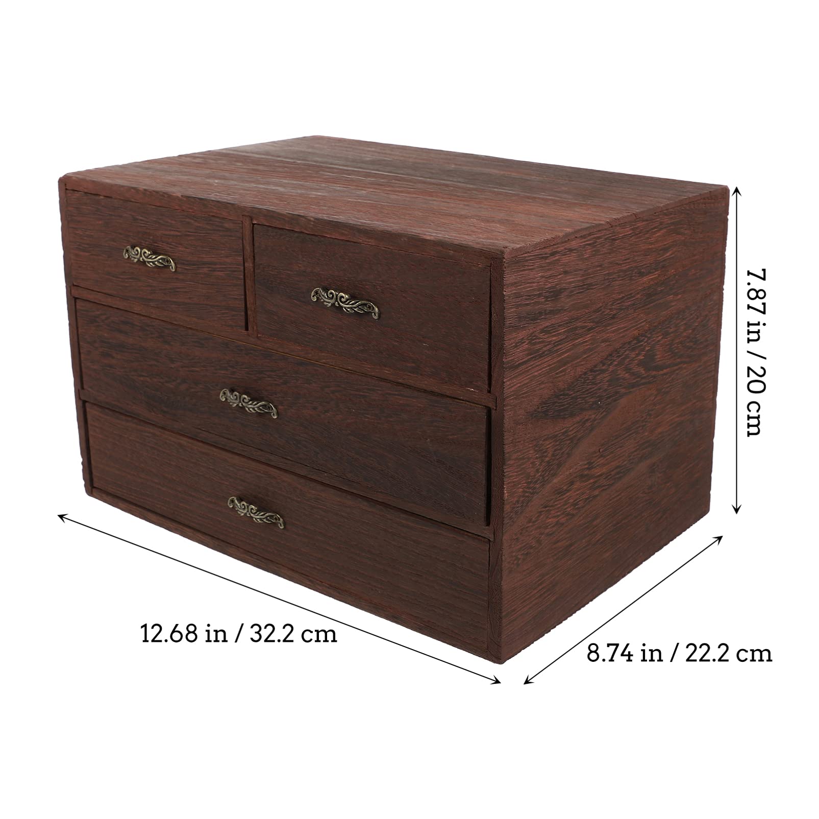 Veemoon Wooden Desk Organizer with Drawers - Home Office Storage Box for Pens, Papers & Supplies | Perfect for Workspace, Study & Office Organization