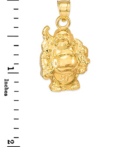 10K Yellow Gold Lucky Laughing Buddha Bracelet Charm - Good Luck Charms for Women & Men - Perfect for Gifts, Meditation, and Positive Energy Jewelry