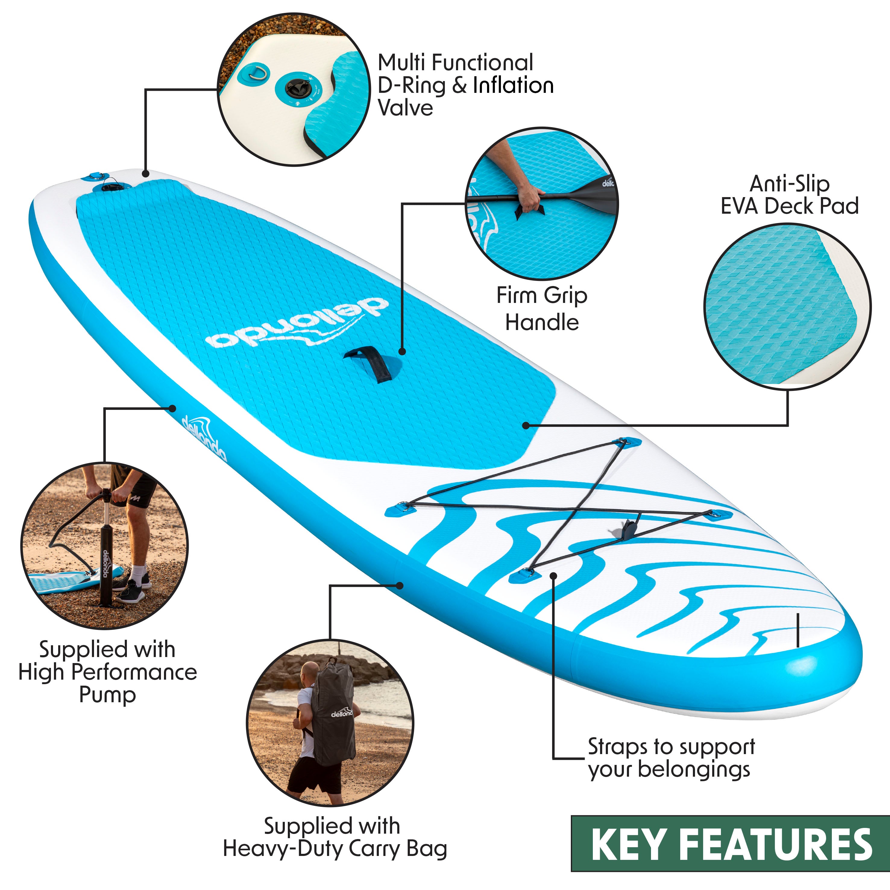 Premium Inflatable Stand Up Paddle Board (SUP) - 10'6