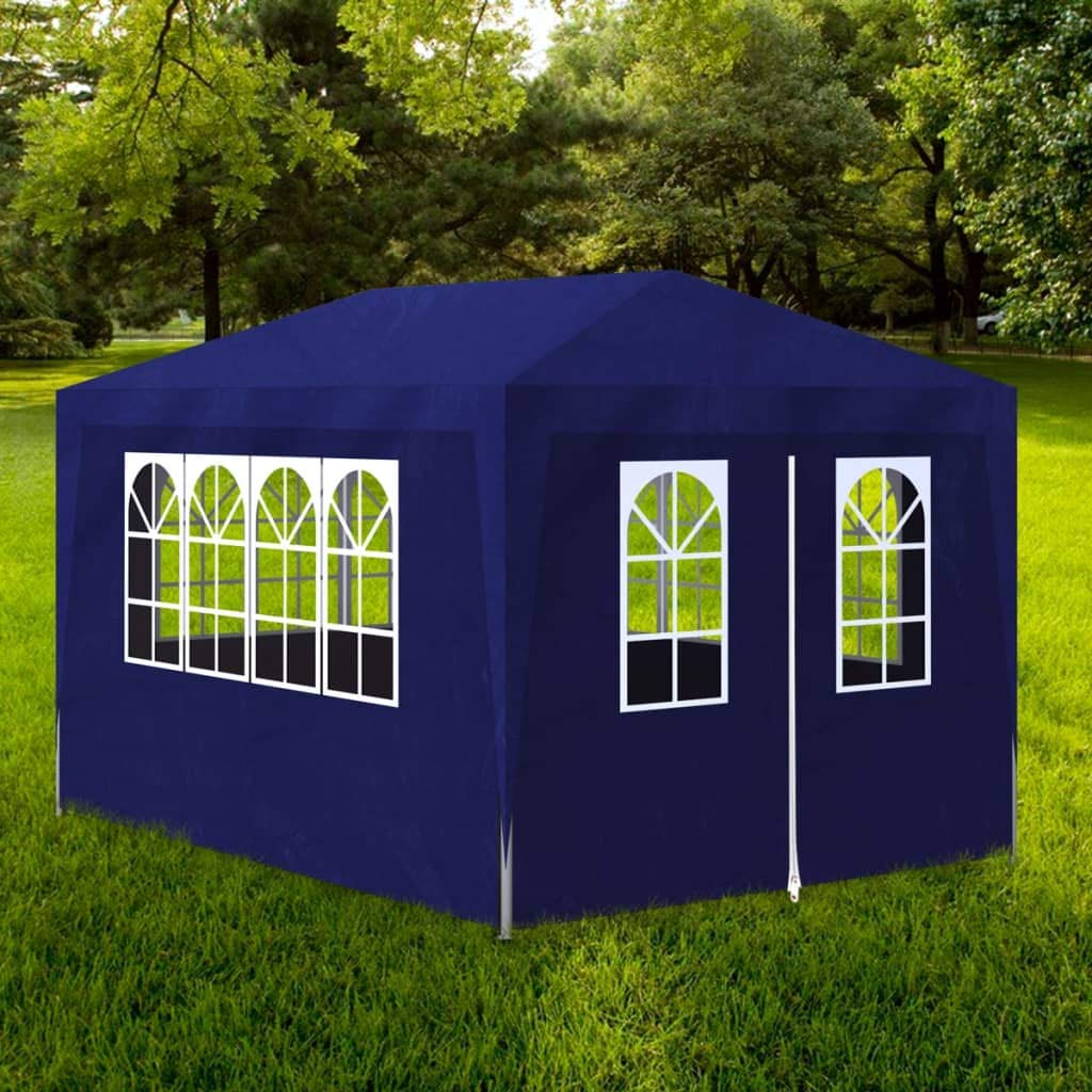 10'x13' Blue Instant Pop Up Party Tent - Portable Outdoor Gazebo Canopy for BBQ, Picnics, Camping & Backyard Gatherings | UV Protection & Easy Setup Shelter