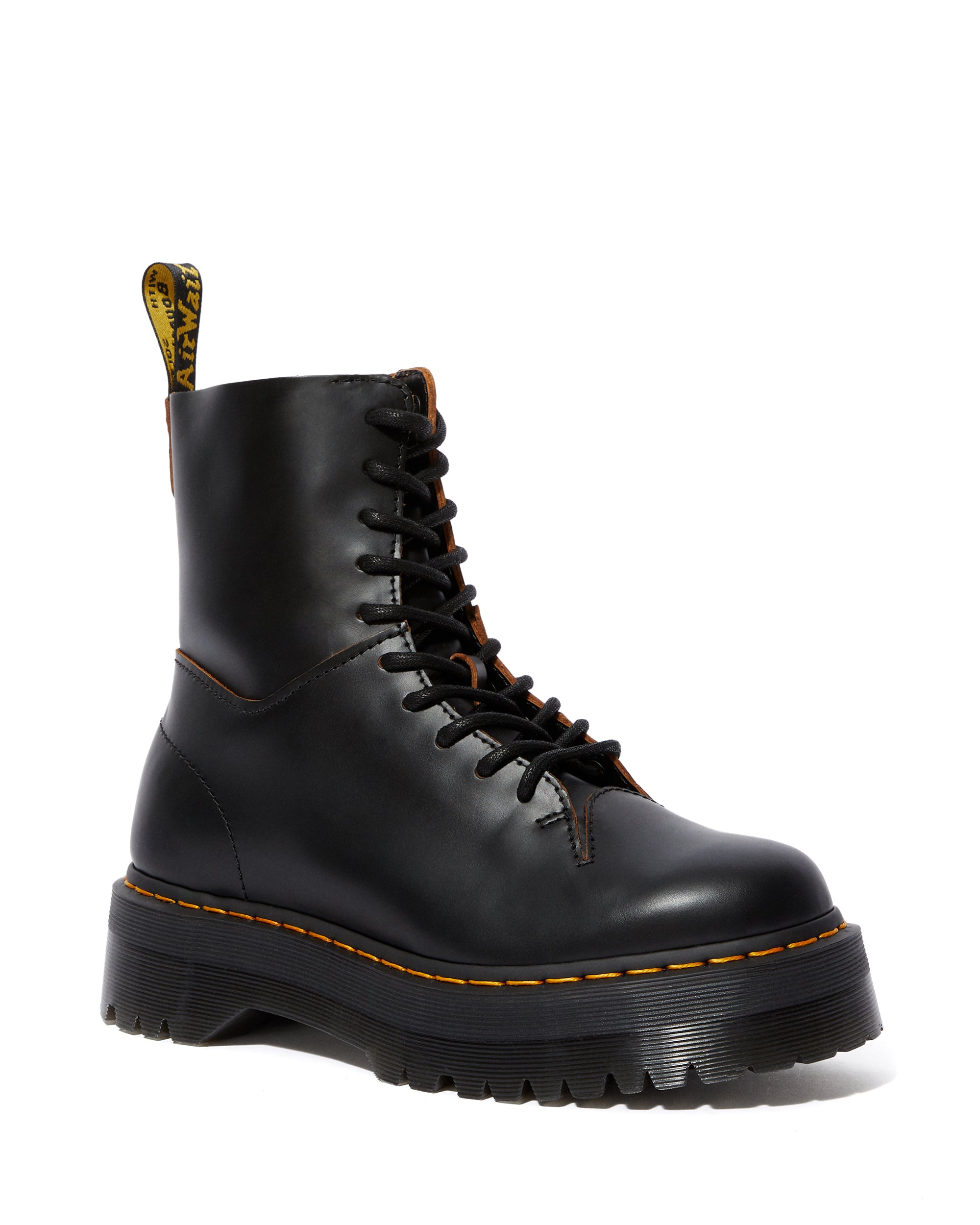 Dr. Martens Jadon Black Vintage Smooth Platform Boots for Women - Punk Style Chunky Sole Ankle Boots for Everyday Wear & Street Fashion