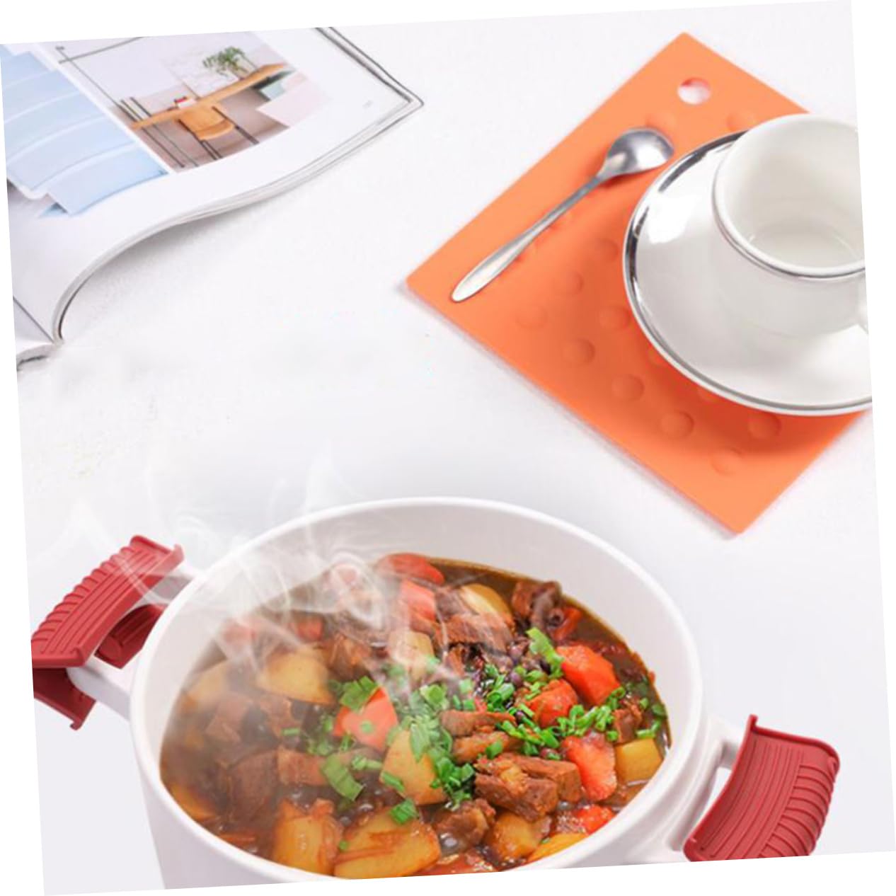 4-Piece Silicone Pot Handle Covers - Heat Resistant & Non-Slip Kitchen Handle Protectors for Cooking, Baking, and Serving Hot Pots & Pans