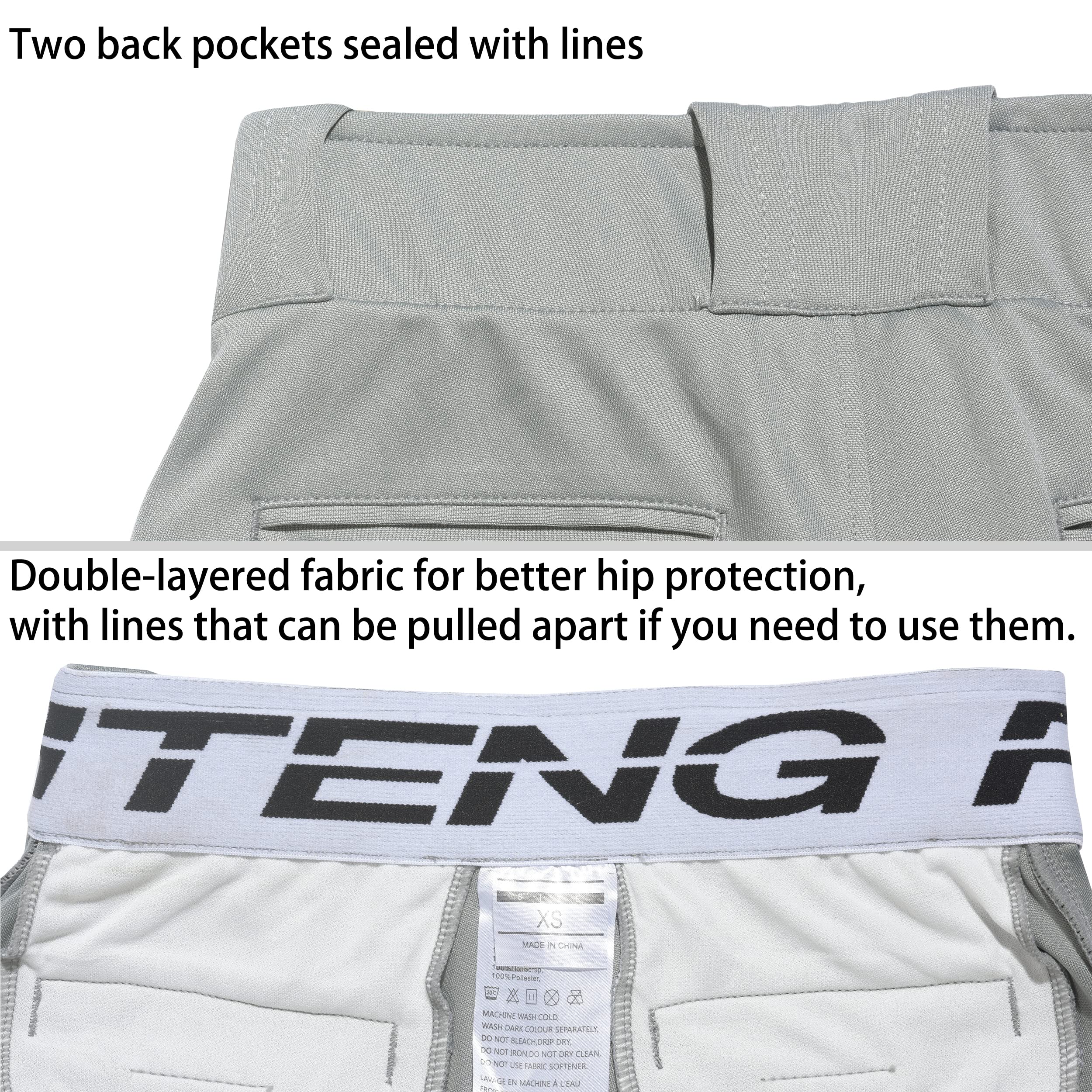 Youth Boys Baseball Pants with Black Piping - Slim Fit Adjustable Open Bottom for Comfort & Performance - Perfect for Little League, Practice & Games