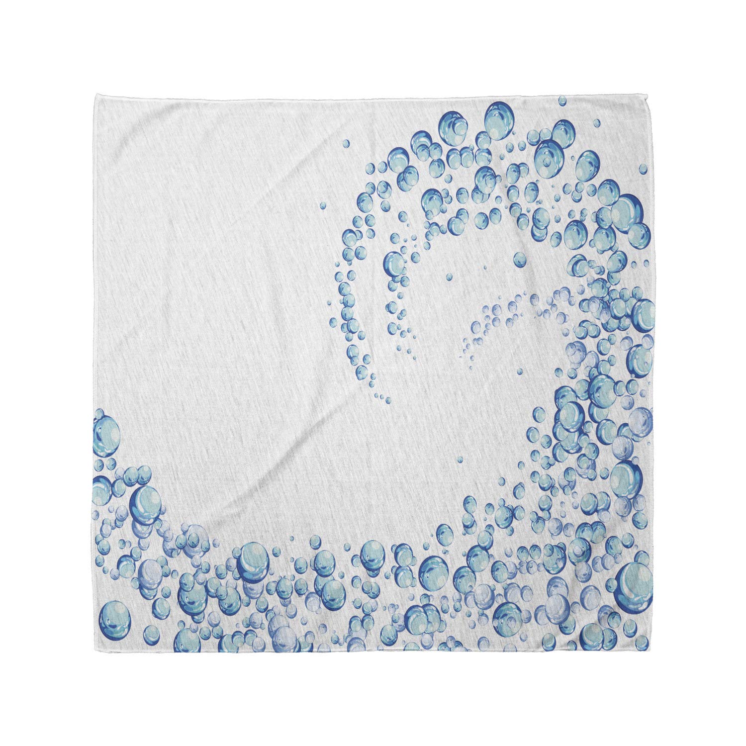 Ambesonne Blue Bandana Scarf - Water Droplets & Bubbles Design - Unisex Head Wrap, Neck Tie & Face Cover for Outdoor Activities, Music Festivals & Sports Events