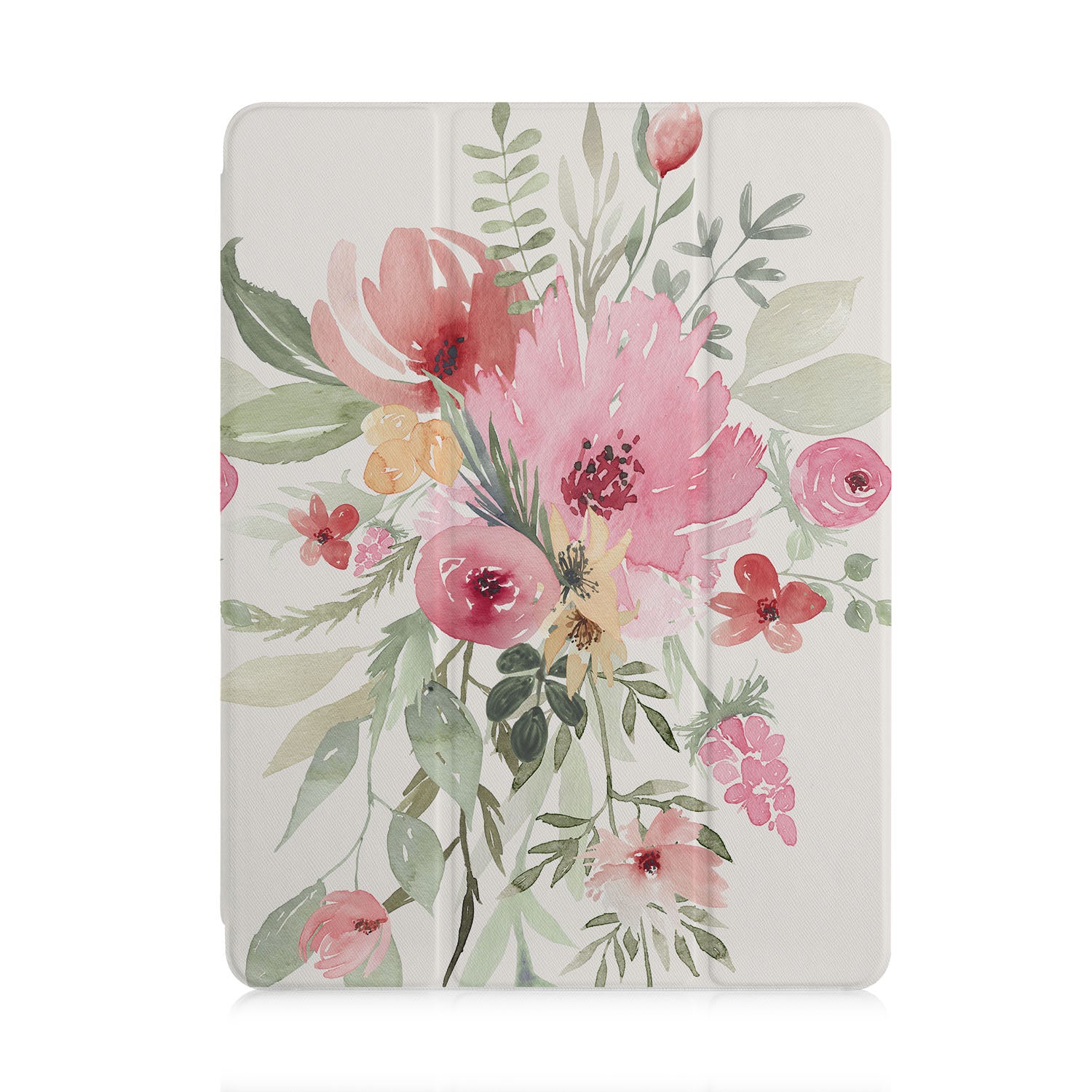 Premium iPad Trifold Case with Pink Floral Design - Slim Protective Cover for iPad Air/Pro (6th/5th/4th/3rd Gen) - Perfect for Work, Travel & Home Use