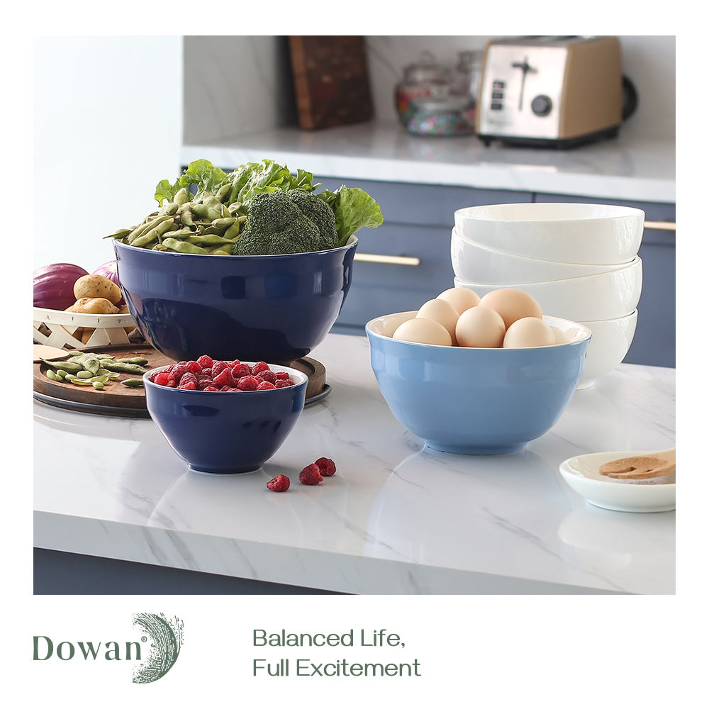 Premium Ceramic Mixing Bowls Set of 3 - Non-Slip Kitchen Essentials for Baking, Cooking & Food Prep - Perfect for Mixing Dough, Whisking Eggs & Serving Salads