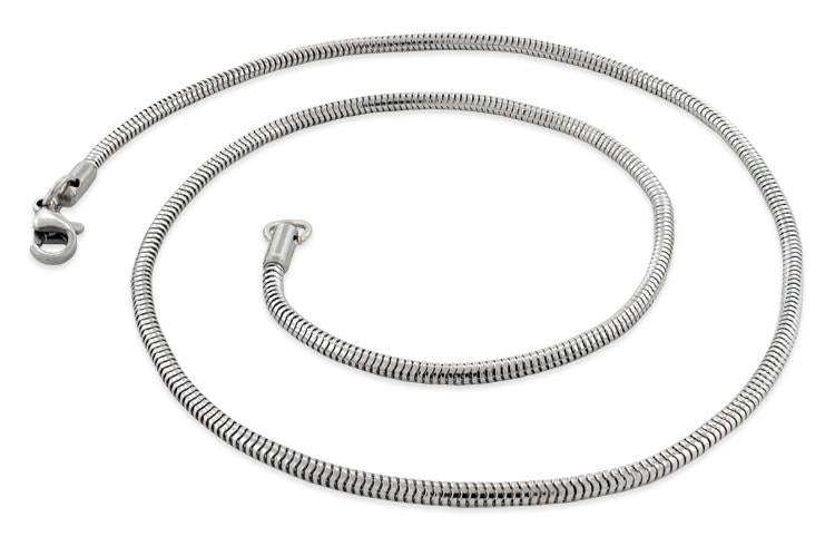Stainless Steel Snake Chain Necklace 2.4mm - Durable & Hypoallergenic Jewelry for Women & Men, Perfect for Everyday Wear, Gift Giving & Special Occasions