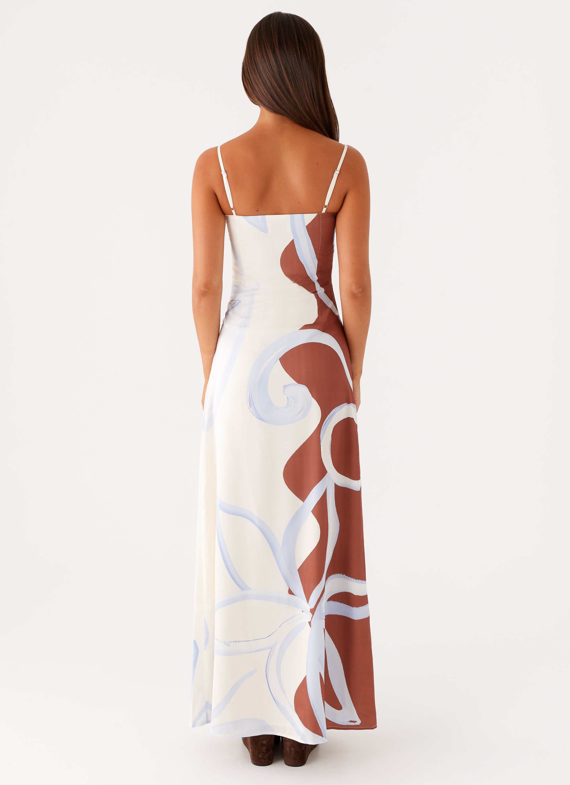 Aster Bloom Maxi Dress - Floral Wave Print Summer Dress for Women | Beach Vacation, Boho Chic, Casual Outfit