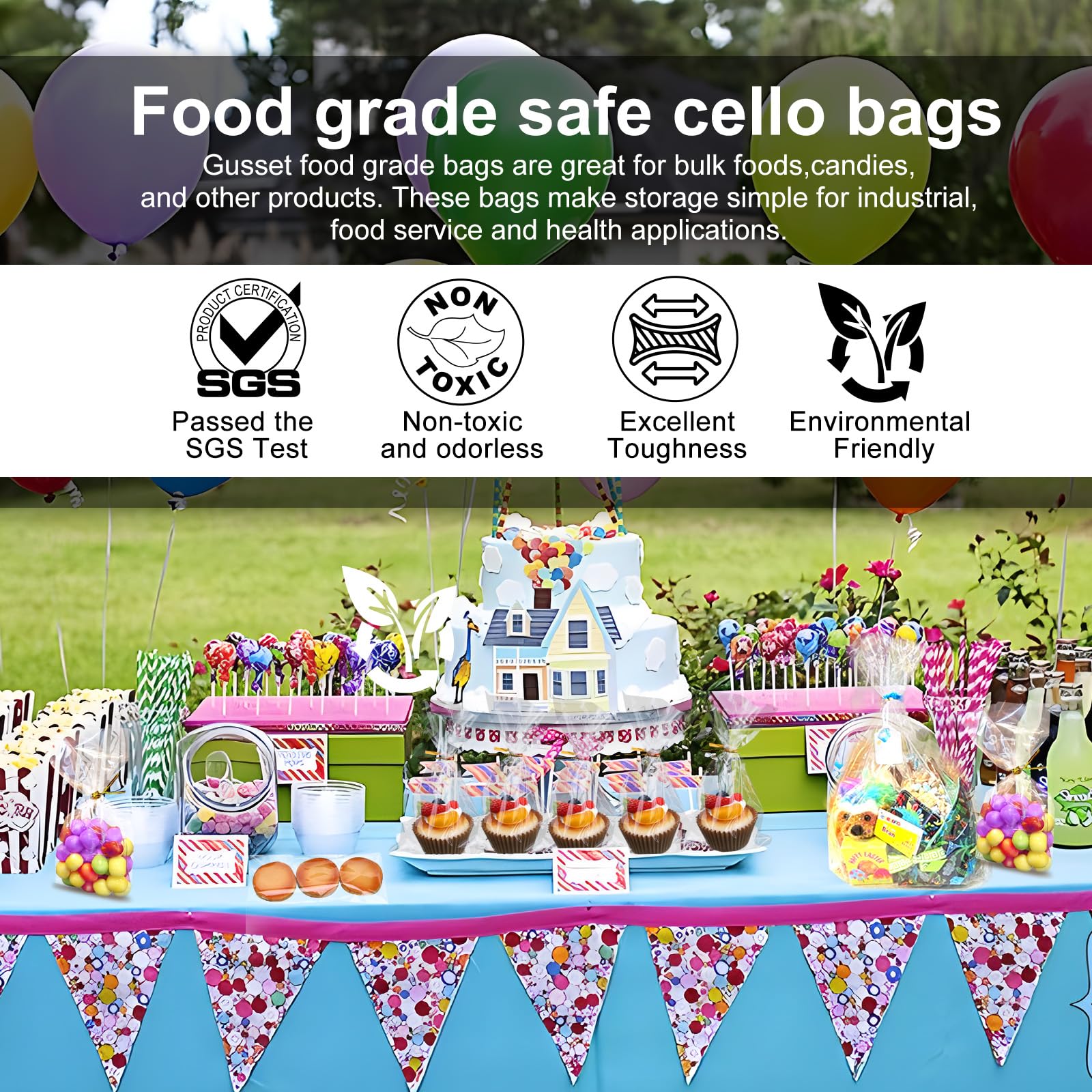 200pcs 3x11 Inch Clear Pretzel Rod Bags - Cellophane Candy Bags with Ties for Party Favors, Cake Pops, Gift Wrapping & Apple Treats | Perfect for Birthday Parties, Baby Showers & Holiday Gifting