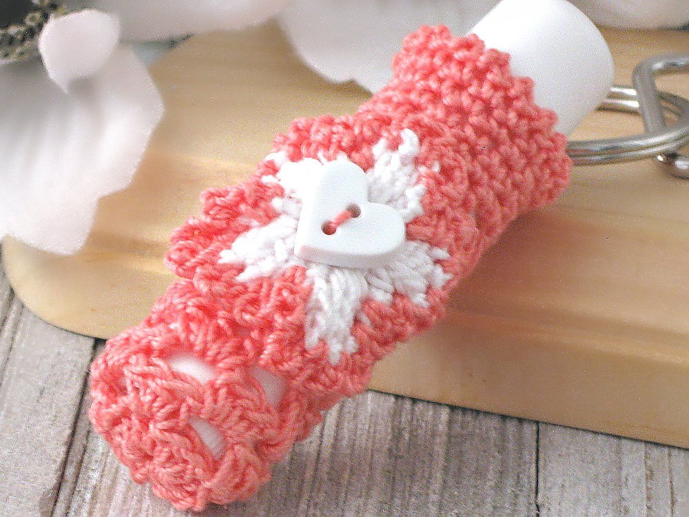 Handmade Crochet Keychain with Lip Balm Holder - Cute & Functional Accessory for Keys, Bags, and Gifts | StitchnTyme