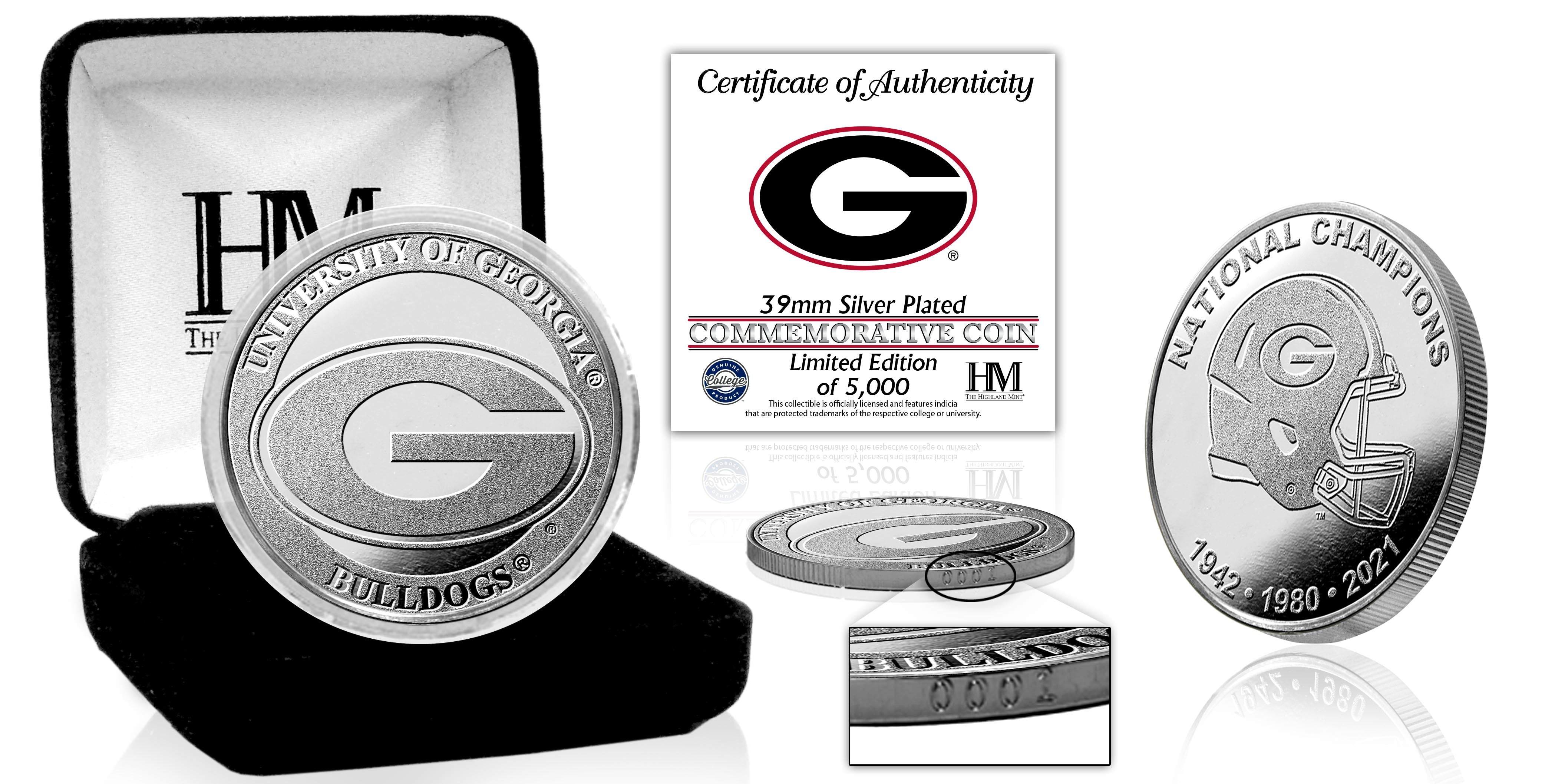 University of Georgia Bulldogs Commemorative Silver Mint Coin - Collectible Souvenir for Alumni, Fans & Sports Memorabilia Enthusiasts - Perfect for Gifts, Display & UGA Game Day Decor