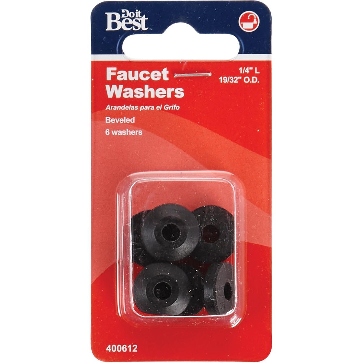 Do it Beveled Faucet Washer - High-Quality Plumbing Repair Kit for Leaky Faucets - Perfect for Kitchen, Bathroom & Outdoor Fixtures