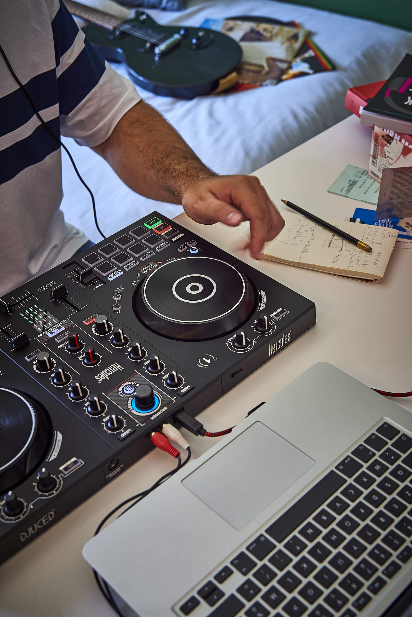 Hercules DJ Controller Professional Mixer - Black (Model 4780883) for DJs, Music Producers & Live Performances