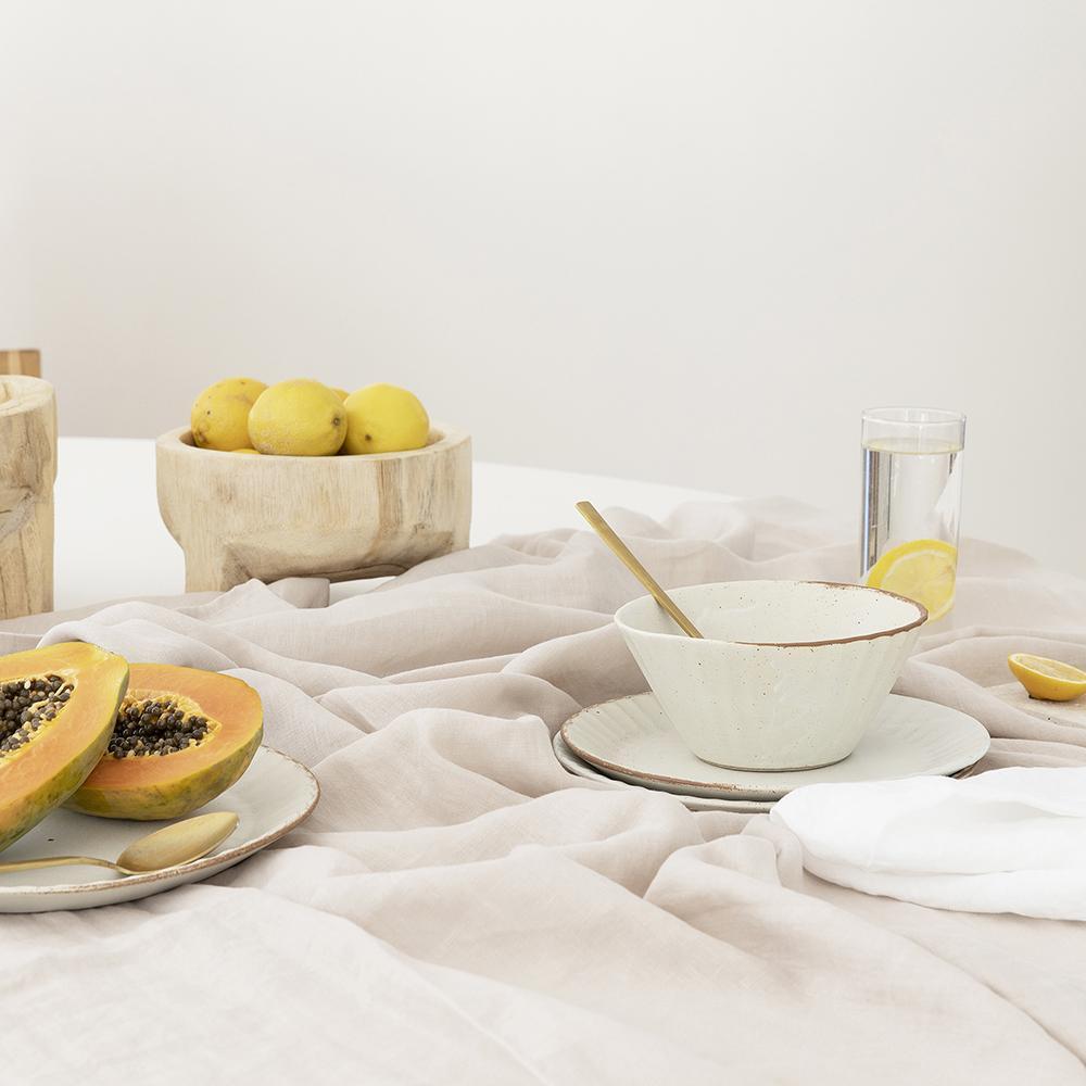Premium French Linen Tablecloth - SILVER Collection by Bambury | Elegant Dining & Special Occasion Table Decor