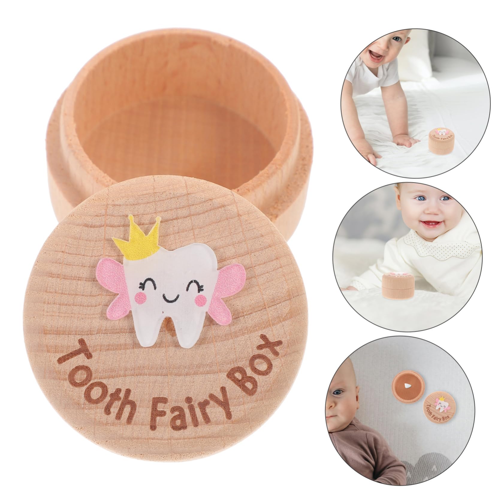Beautiful Wooden Tooth Box for Kids - Safe Teeth Storage Holder & Tooth Fairy Container - Perfect for Baby Teeth Keepsake and First Tooth Preservation