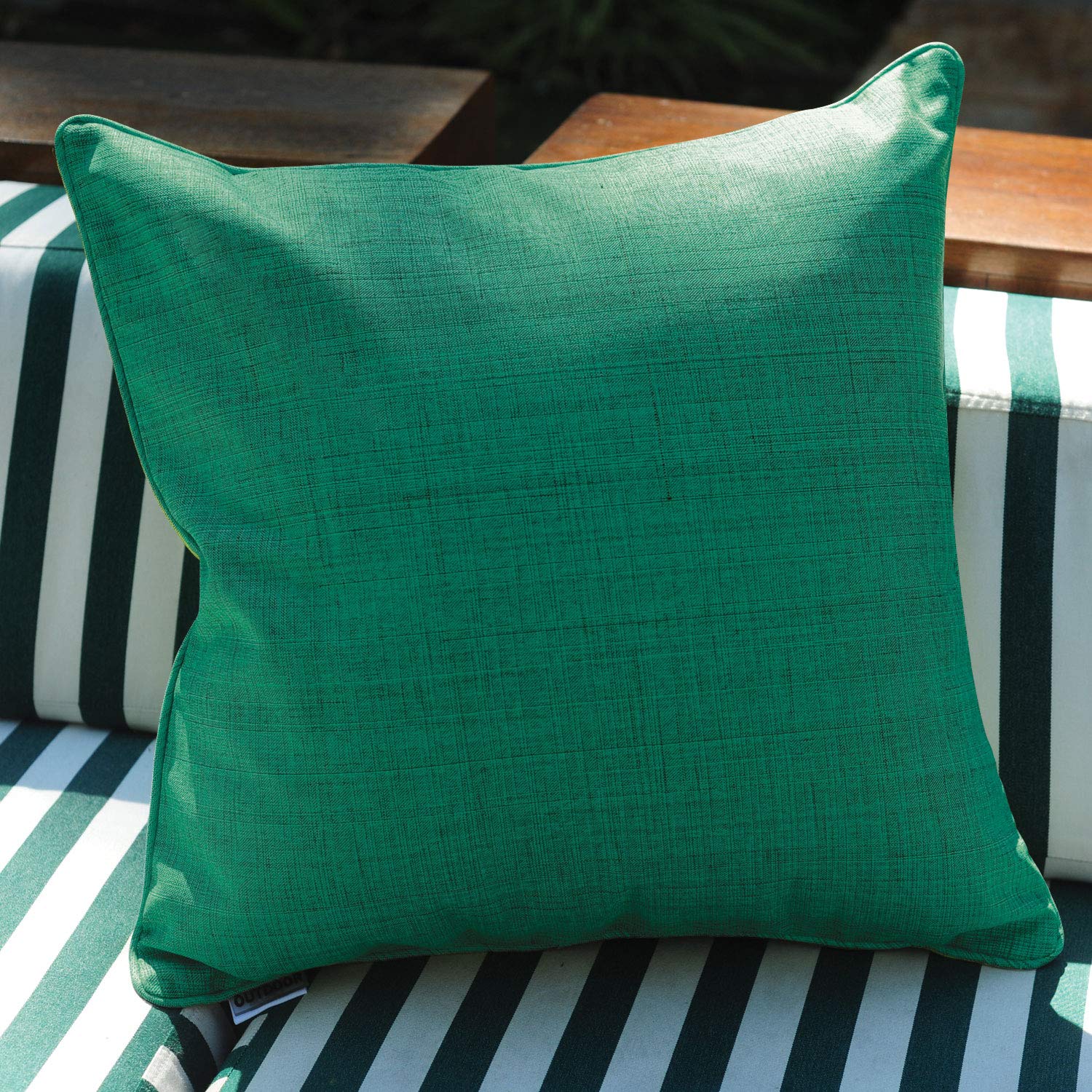 Parkdale 2-Pack Waterproof Decorative Square Throw Pillows & Covers - 18x18 Inch Solid Olive Green - for Sofa, Bedroom, Couch, Outdoor Use - Perfect for Home Decor, Patio Furniture, and Cozy Living Spaces