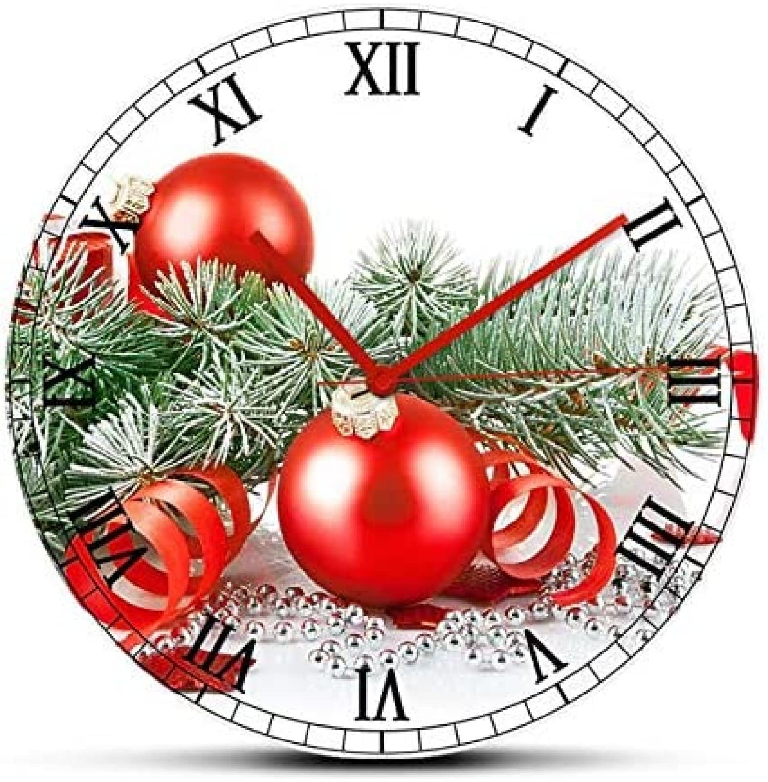 2020 Merry Christmas Wall Clock - Rustic Holiday Decor, Modern Hanging Clock for Home & Office - Perfect Housewarming Gift & Christmas Ornament